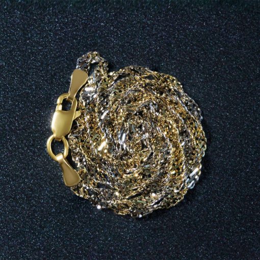 14k Two-Tone Gold Singapore Chain (2.50 mm) - Image 6
