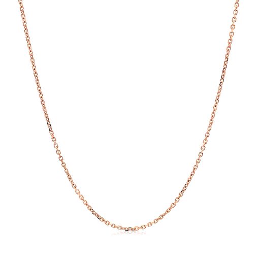 14k Rose Gold Diamond Cut Cable Link Chain (1.10 mm) - Image 2