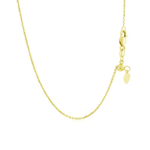 14k Yellow Gold Adjustable Cable Chain (1.10 mm) - Image 3