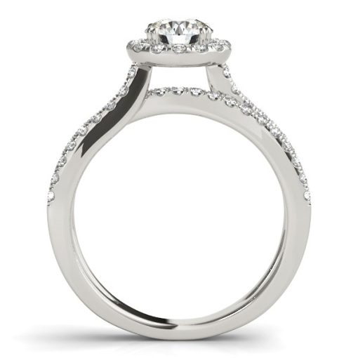 14k White Gold Diamond Engagement Ring with Split Shank Design (1 1/2 cttw) - Image 2