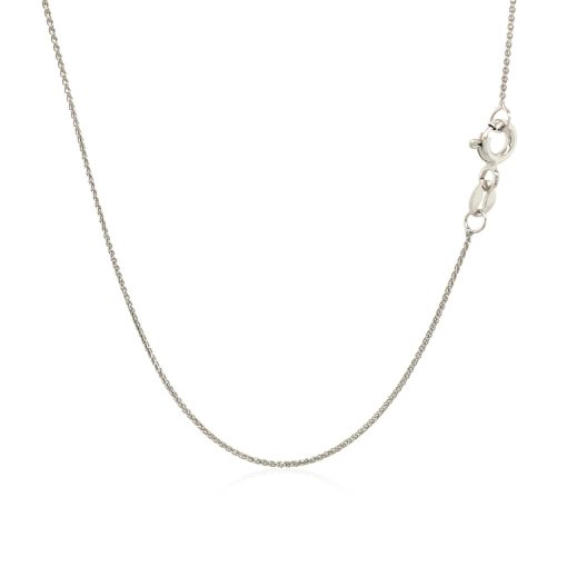 14k White Gold Diamond Cut Round Wheat Chain (0.60 mm) - Image 3