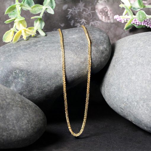 14k Yellow Gold Square Wheat Chain (1.80 mm) - Image 3