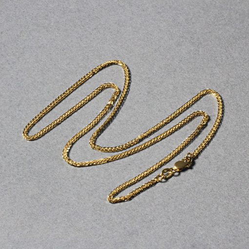 14k Yellow Gold Square Wheat Chain (1.80 mm) - Image 4