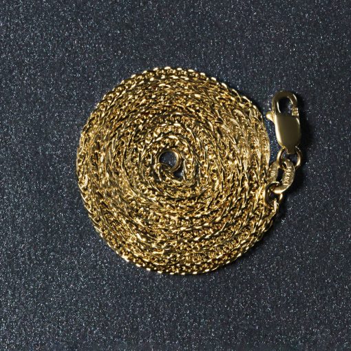 14k Yellow Gold Square Wheat Chain (1.80 mm) - Image 5