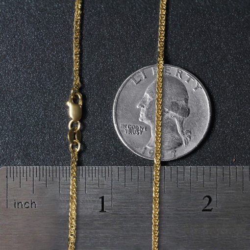 14k Yellow Gold Square Wheat Chain (1.80 mm) - Image 6