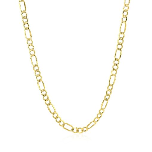 10k Yellow Gold Lite Figaro Chain (3.70 mm) - Image 2