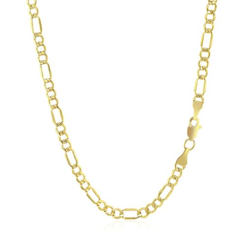 10k Yellow Gold Lite Figaro Chain (3.70 mm) - Image 3