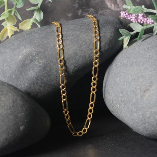 10k Yellow Gold Lite Figaro Chain (3.70 mm) - Image 5