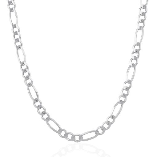 14k White Gold Solid Figaro Chain (6.00 mm) - Image 2
