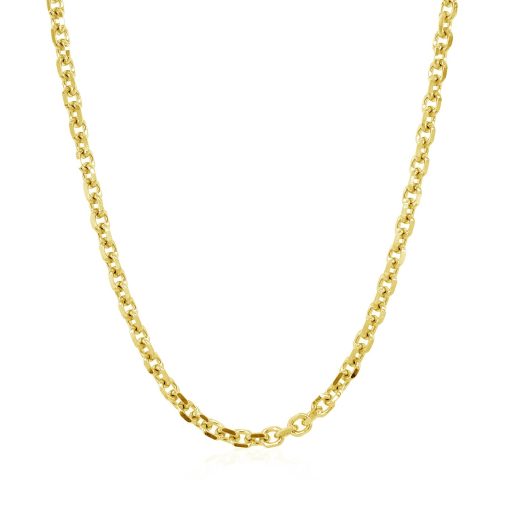 14k Yellow Gold Diamond Cut Cable Link Chain (2.90 mm) - Image 2