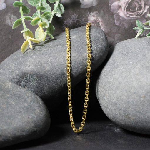 14k Yellow Gold Diamond Cut Cable Link Chain (2.90 mm) - Image 4