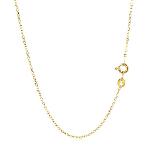 14k Yellow Gold Faceted Cable Link Chain (1.20 mm) - Image 3