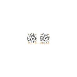 1 cttw Certified IGI Lab Grown Round Diamond Stud Earrings 14k Yellow Gold (G/VS2)