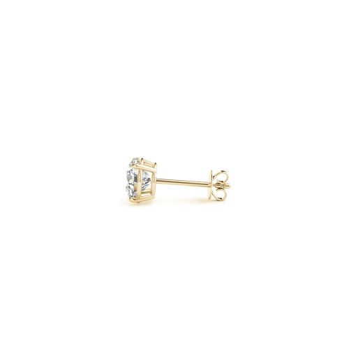 1 cttw Certified IGI Lab Grown Round Diamond Stud Earrings 14k Yellow Gold (G/VS2) - Image 2