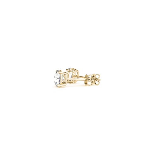 1 cttw Certified IGI Lab Grown Round Diamond Stud Earrings 14k Yellow Gold (G/VS2) - Image 4