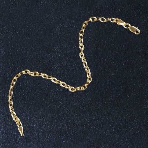 14k Yellow Gold Oval Rolo Bracelet  (3.20 mm) - Image 3