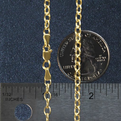 14k Yellow Gold Oval Rolo Bracelet  (3.20 mm) - Image 5
