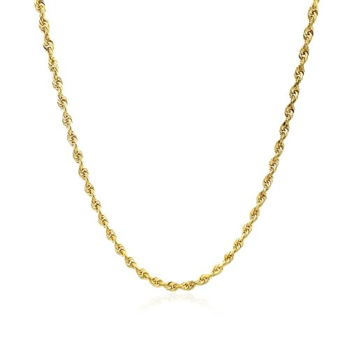 10k Yellow Gold Solid Diamond Cut Rope Chain (2.50 mm) - Image 2