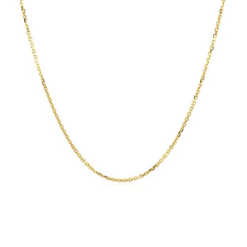 10k Yellow Gold Adjustable Cable Chain (1.10 mm) - Image 2