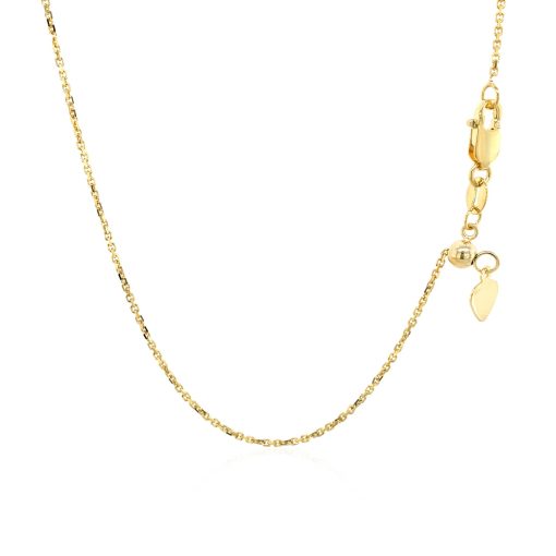 10k Yellow Gold Adjustable Cable Chain (1.10 mm) - Image 3