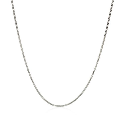 14k White Gold Gourmette Chain 1.0mm (1.00 mm) - Image 2
