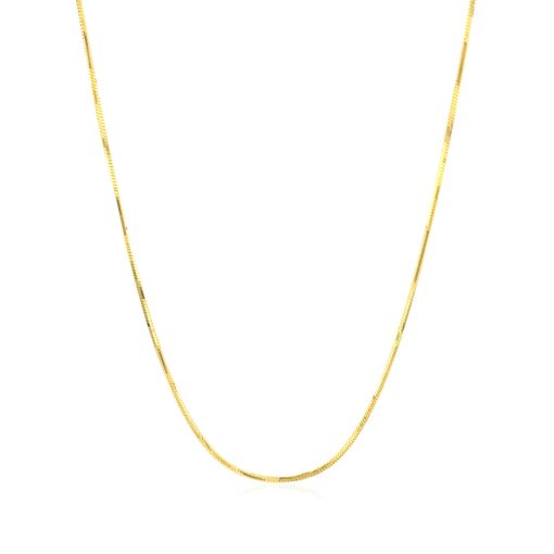 14k Yellow Gold Octagonal Shiny Snake Chain (0.85 mm) - Image 2