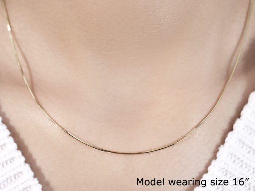 14k Yellow Gold Octagonal Shiny Snake Chain (0.85 mm) - Image 4