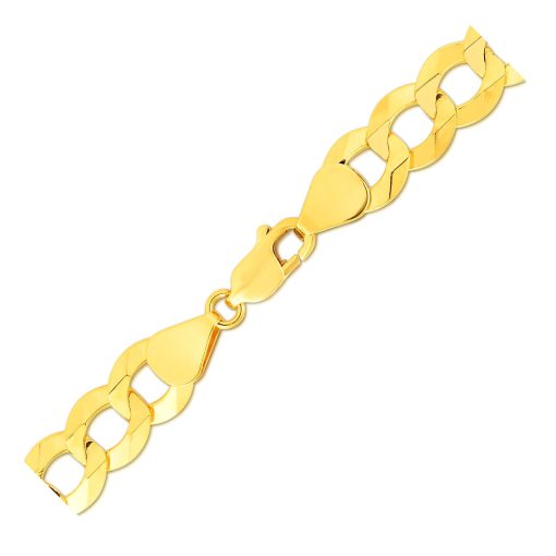 14k Yellow Gold Solid Curb Bracelet (10.00 mm) - Image 3
