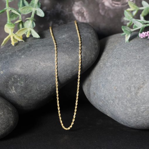 10k Yellow Gold Solid Diamond Cut Rope Chain (1.40 mm) - Image 3