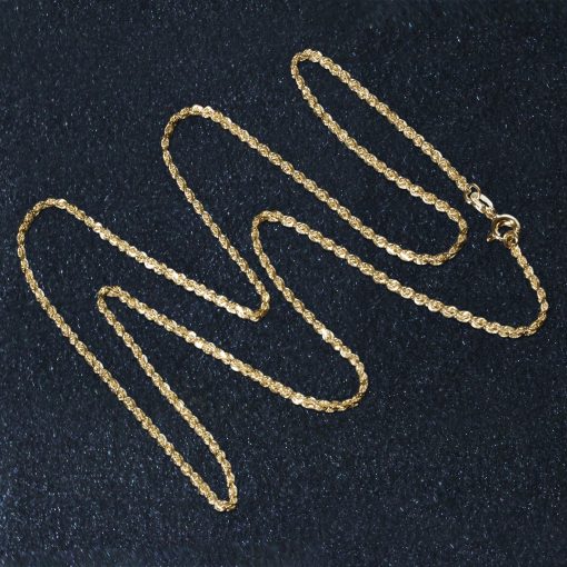 10k Yellow Gold Solid Diamond Cut Rope Chain (1.40 mm) - Image 4