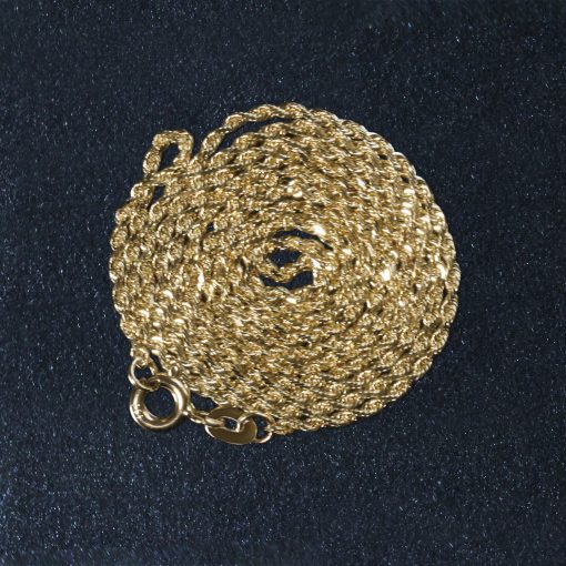 10k Yellow Gold Solid Diamond Cut Rope Chain (1.40 mm) - Image 5