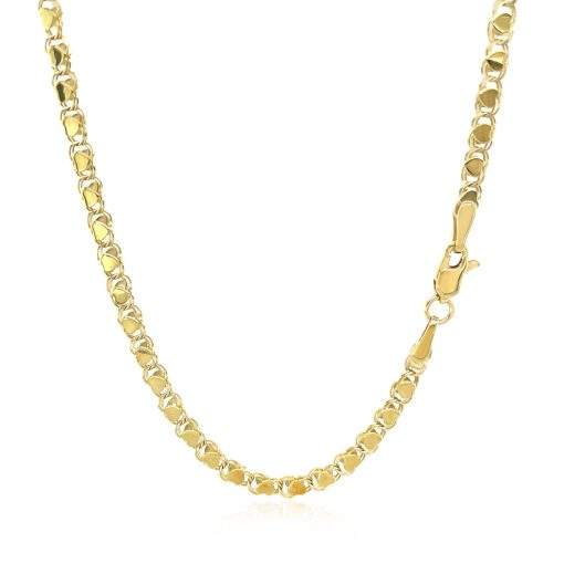 14k Yellow Gold Heart Chain (3.00 mm) - Image 3
