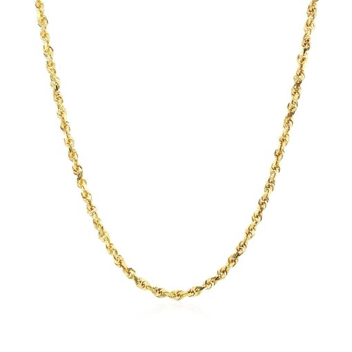 10k Yellow Gold Solid Diamond Cut Rope Chain (2.00 mm) - Image 2
