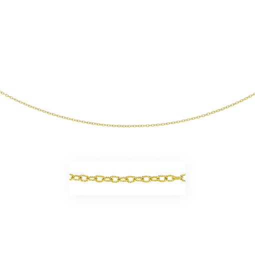 14k Yellow Gold Pendant Chain with Textured Links (2.50 mm)