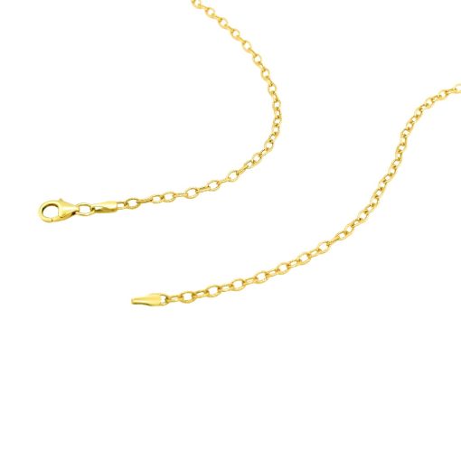 14k Yellow Gold Pendant Chain with Textured Links (2.50 mm) - Image 5