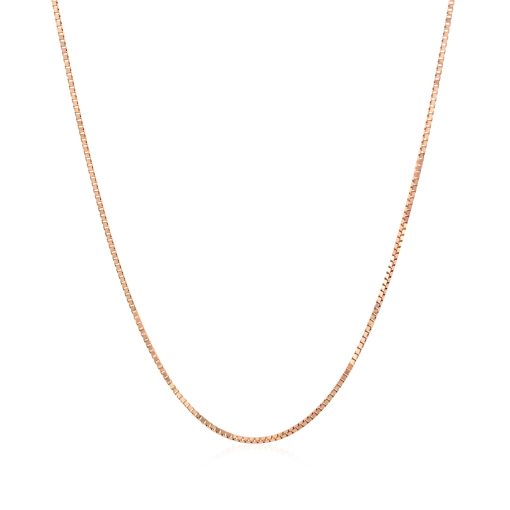 14k Rose Gold Classic Box Chain (0.73 mm) - Image 2