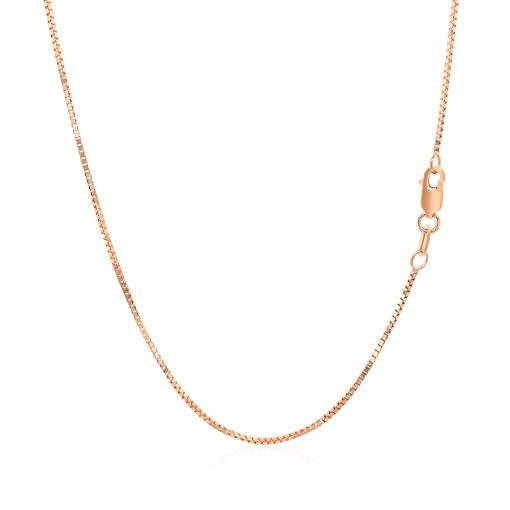 14k Rose Gold Classic Box Chain (0.73 mm) - Image 3