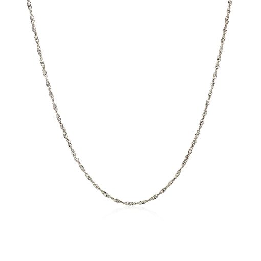 10k White Gold Singapore Chain  (1.10 mm) - Image 2