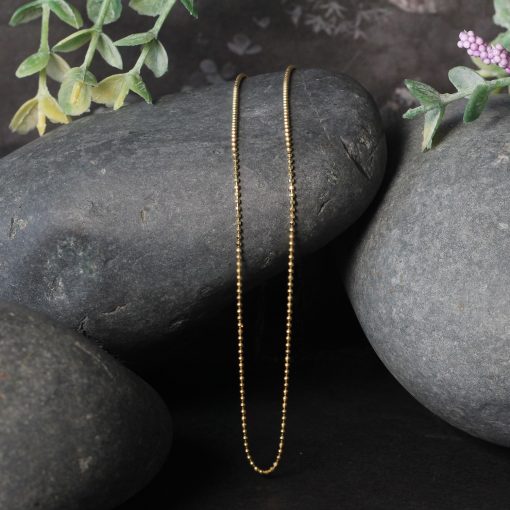 14k Yellow Gold Diamond-Cut Bead Chain (0.90 mm) - Image 3