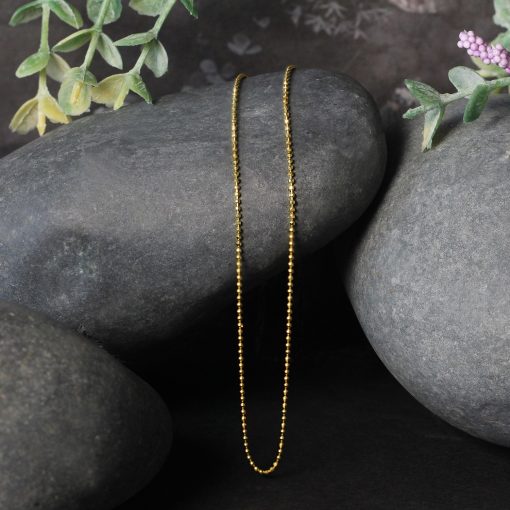 14k Yellow Gold Diamond-Cut Bead Chain (0.90 mm) - Image 4