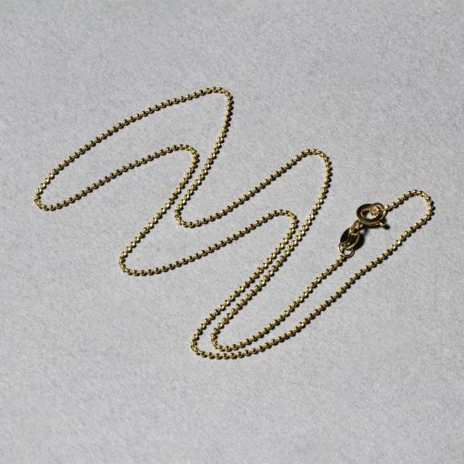 14k Yellow Gold Diamond-Cut Bead Chain (0.90 mm) - Image 5