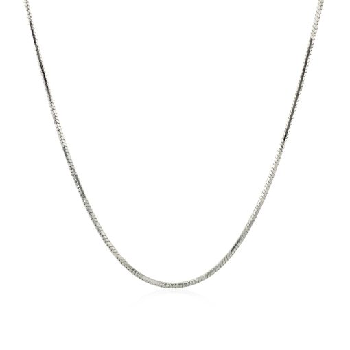 Sterling Silver Rhodium Plated Octagonal Snake Chain (1.10 mm) - Image 2