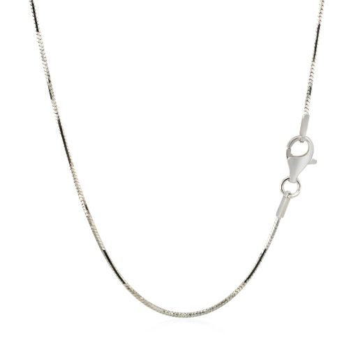 Sterling Silver Rhodium Plated Octagonal Snake Chain (1.10 mm) - Image 3
