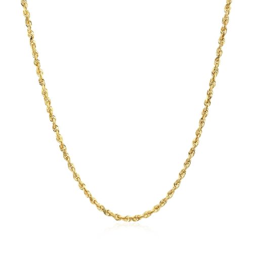 10k Yellow Gold Solid Diamond Cut Rope Chain (1.80 mm) - Image 2