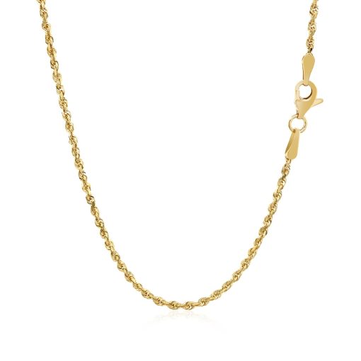 10k Yellow Gold Solid Diamond Cut Rope Chain (1.80 mm) - Image 3