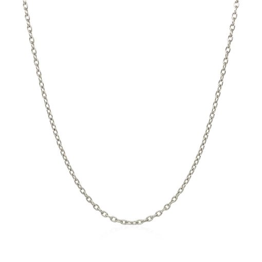 14k White Gold Round Cable Link Chain (1.50 mm) - Image 2