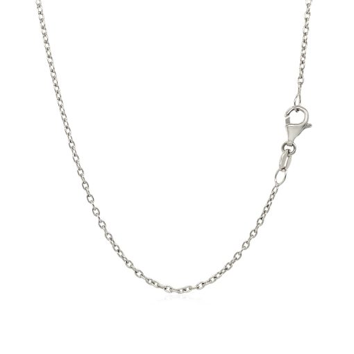 14k White Gold Round Cable Link Chain (1.50 mm) - Image 3
