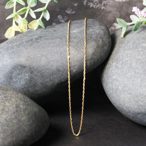 10k Yellow Gold Singapore Chain (1.10 mm) - Image 5
