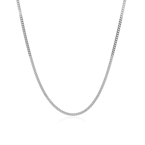 14k White Gold Gourmette Chain (1.40 mm) - Image 2