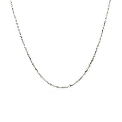 Sterling Silver Rhodium Plated Box Chain (0.70 mm) - Image 2